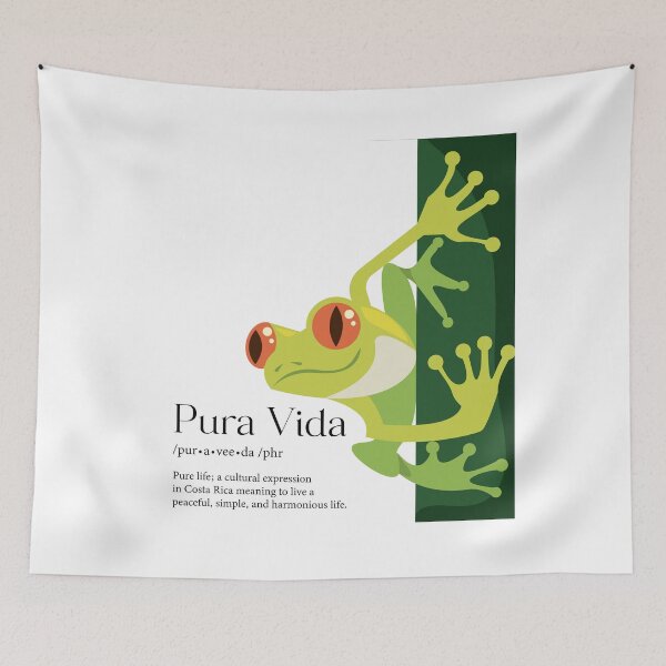Item preview, Costa Rica Pura Vida Frog slogan definition designed and sold by J.P Graphic Studio.