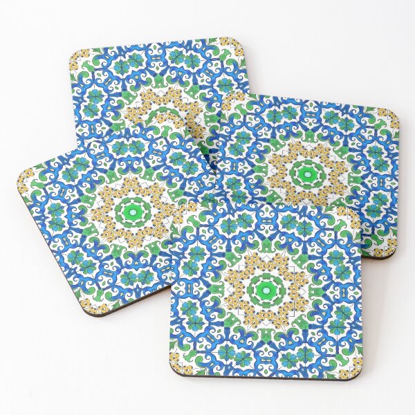 Item preview, Majolica tiles in blue, yellow and green designed and sold by SophieClimaArt.