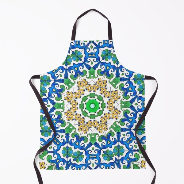 Item preview, Majolica tiles in blue, yellow and green designed and sold by SophieClimaArt.
