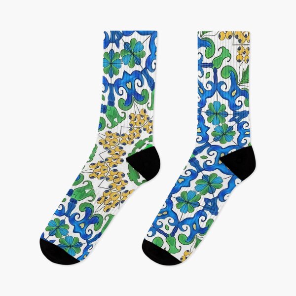 Item preview, Majolica tiles in blue, yellow and green designed and sold by SophieClimaArt.