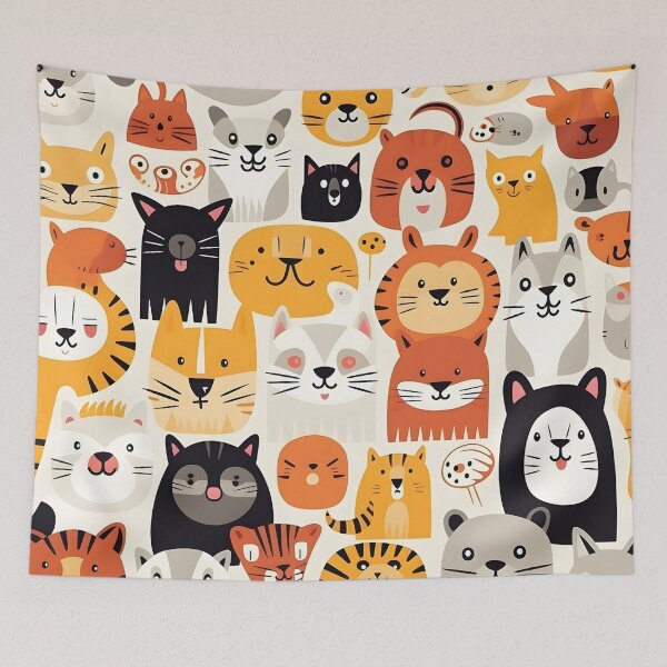 Item preview, Happy cat all over animal print designed and sold by dcrc.
