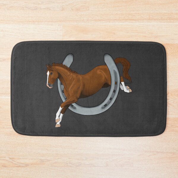 Item preview, Chestnut Horse Jumping through Horseshoe designed and sold by DappledMoon.