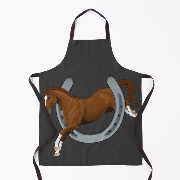 Item preview, Chestnut Horse Jumping through Horseshoe designed and sold by DappledMoon.
