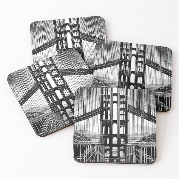 Item preview, Golden Gate Bridge in Abstract Geometry designed and sold by HippieFarms11.
