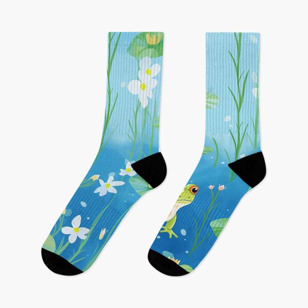 Item preview, Cute Frogs in a Pond Pattern designed and sold by Ashburnsmum2018.