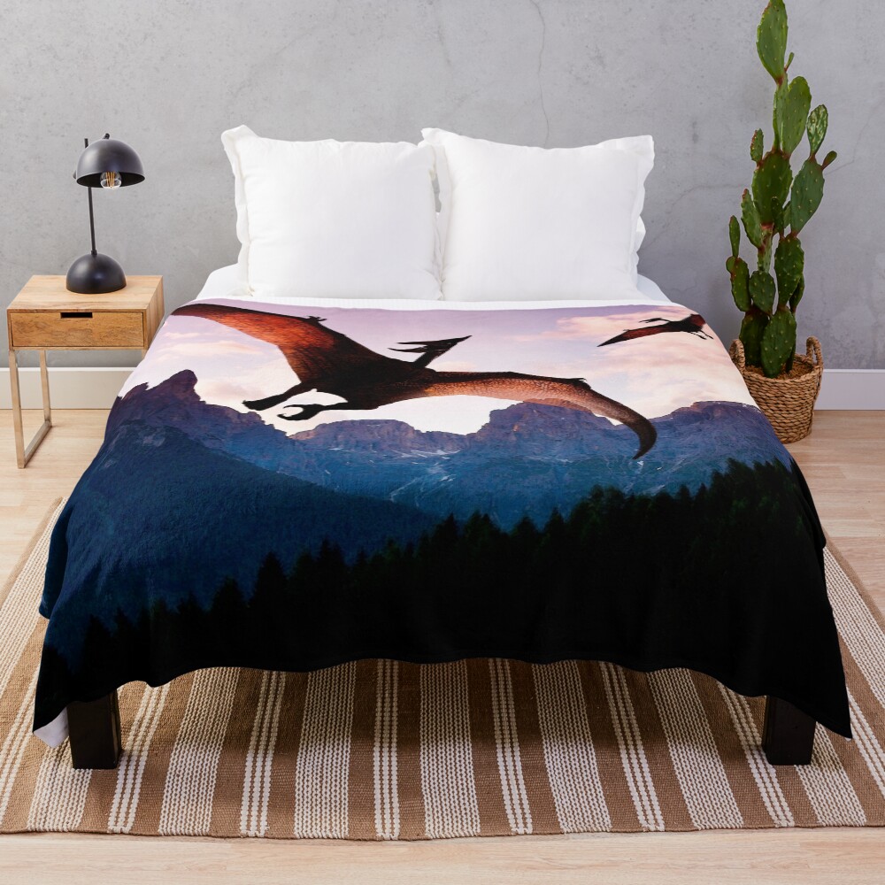 Pterodactyl Dawn Throw Blanket