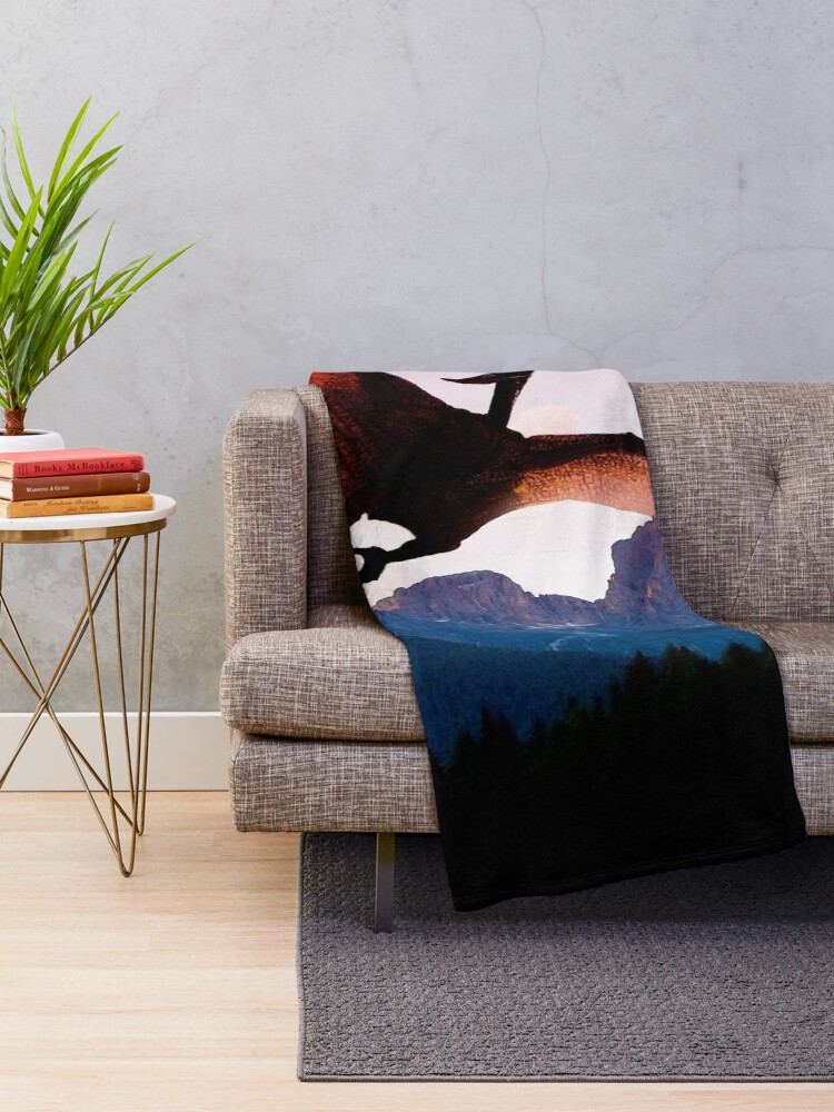 Alternate view of Pterodactyl Dawn Throw Blanket