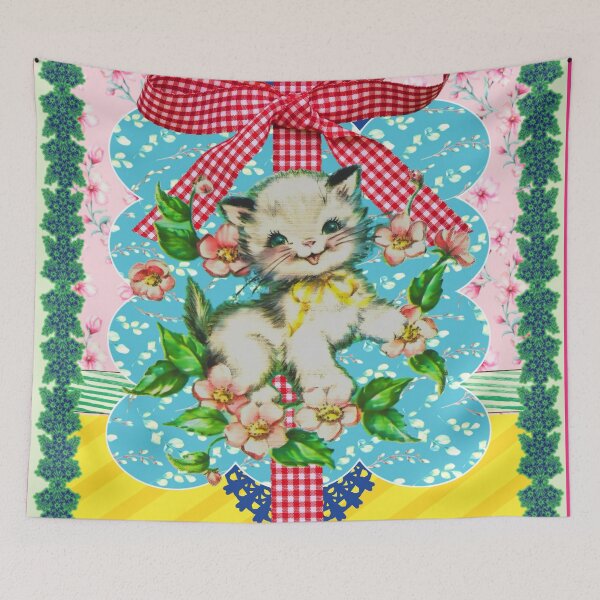 Item preview, Here kitty kitty with flowers and a bow.  designed and sold by CirqueBizerk.