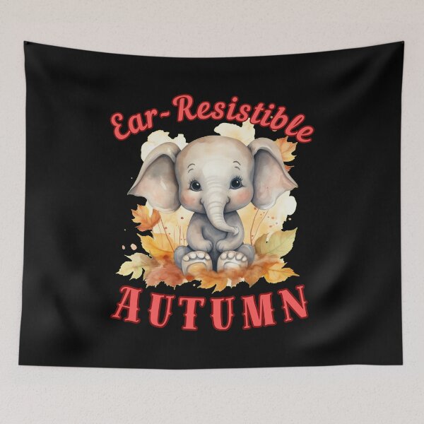 Item preview, Ear-Resistible Autumn. colorful elephant designed and sold by ElephantVibes.