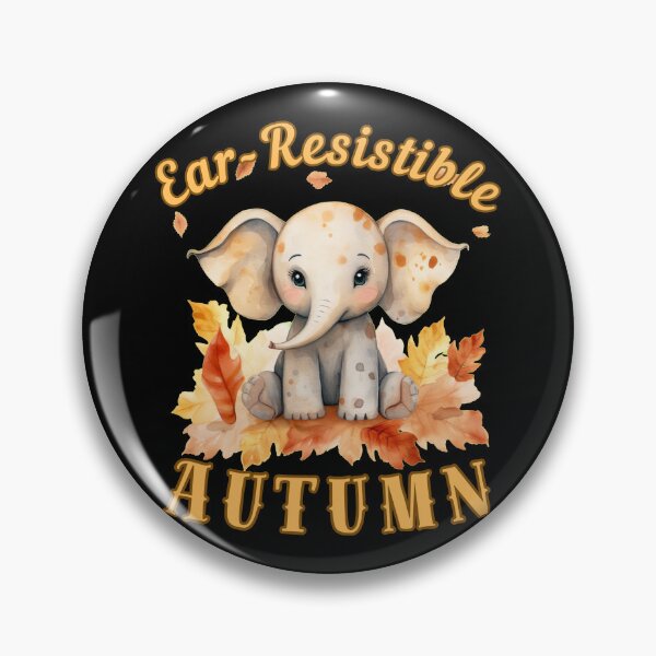 Item preview, Ear-Resistible Autumn. watercolor elephant designed and sold by ElephantVibes.