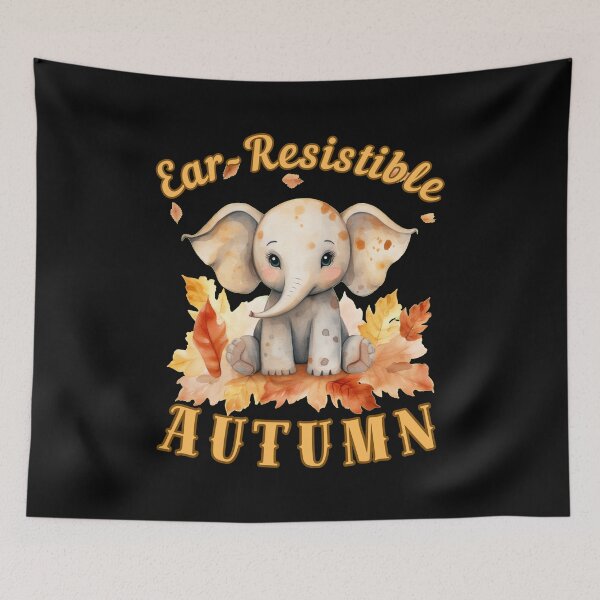 Item preview, Ear-Resistible Autumn. watercolor elephant designed and sold by ElephantVibes.