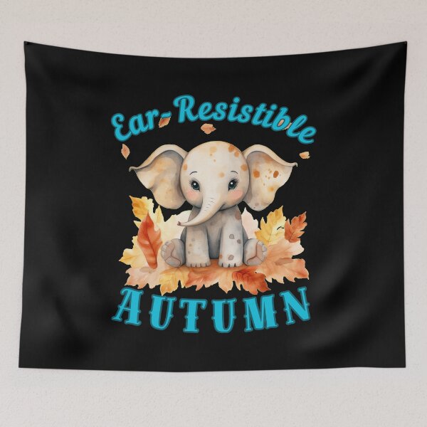Item preview, Ear-Resistible Autumn. adorable elephant designed and sold by ElephantVibes.