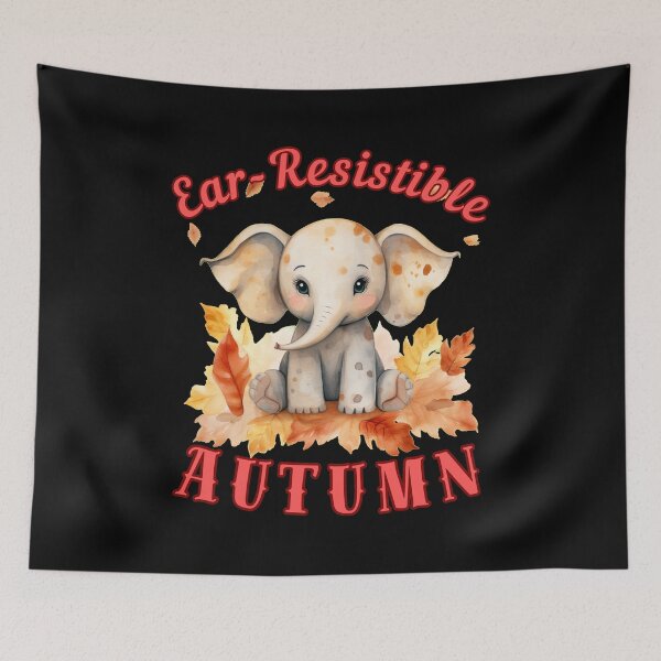 Item preview, Ear-Resistible Autumn. happy elephant designed and sold by ElephantVibes.