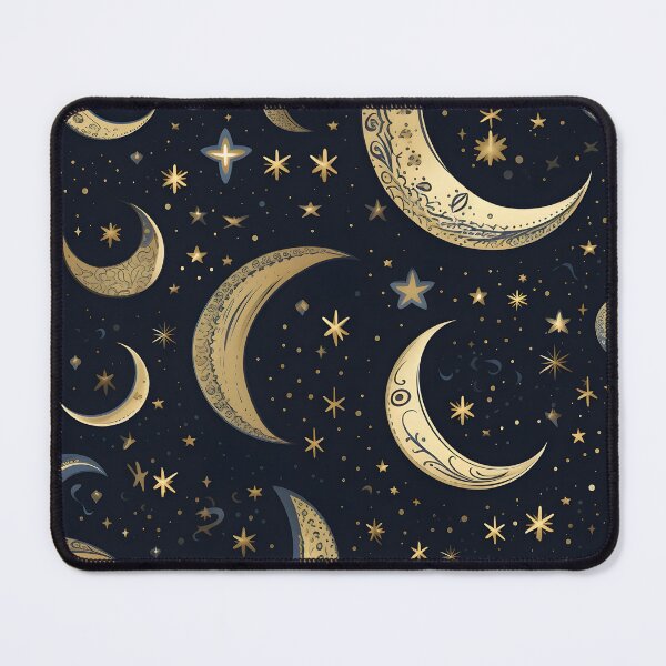Item preview, crescent moon and stars collage art print designed and sold by dcrc.