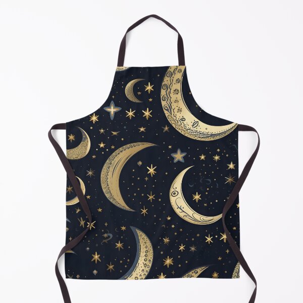 Item preview, crescent moon and stars collage art print designed and sold by dcrc.