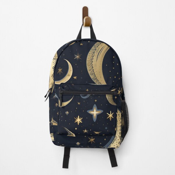 Item preview, crescent moon and stars collage art print designed and sold by dcrc.
