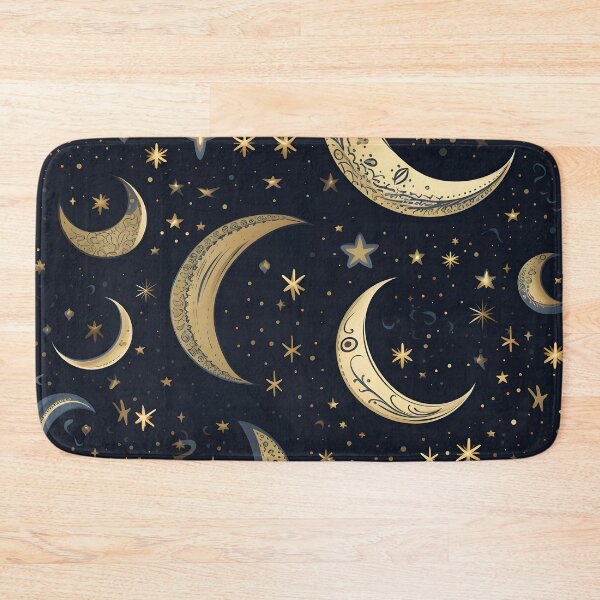 Item preview, crescent moon and stars collage art print designed and sold by dcrc.