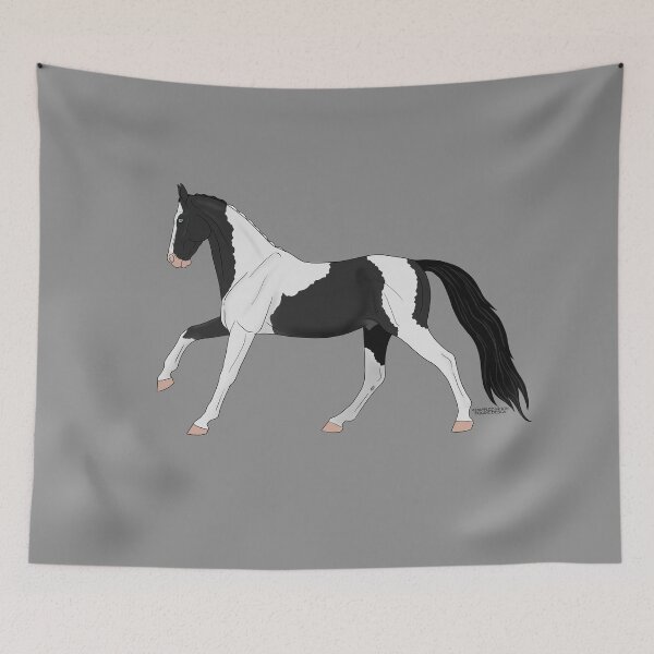 Item preview, Cantering Black Pinto Horse designed and sold by DappledMoon.