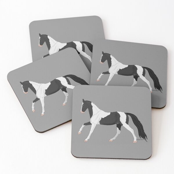 Item preview, Cantering Black Pinto Horse designed and sold by DappledMoon.