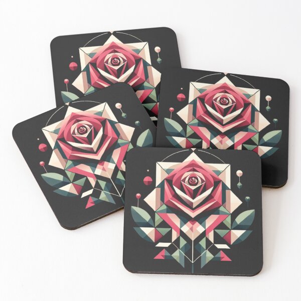 Item preview, Geometric Elegance - Modern Rose Art designed and sold by jamesadsartist.