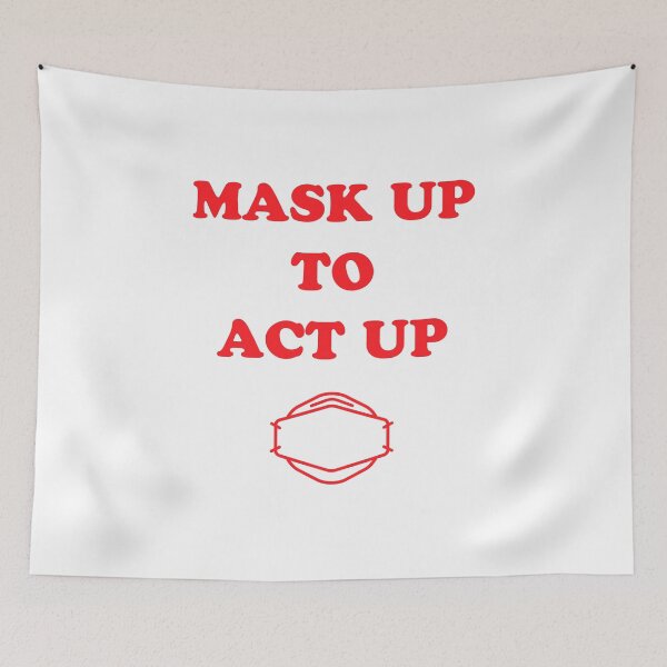 Item preview, Mask Up to Act Up (red) designed and sold by sarahwlongcovid.