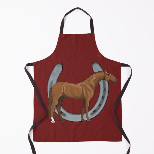 Item preview, Chestnut Warmblood Horse with Horseshoe designed and sold by DappledMoon.