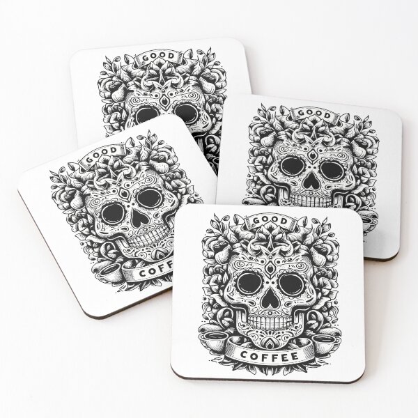 Item preview, Good Coffee: A Symphony of Skull and Florals designed and sold by Designowner.