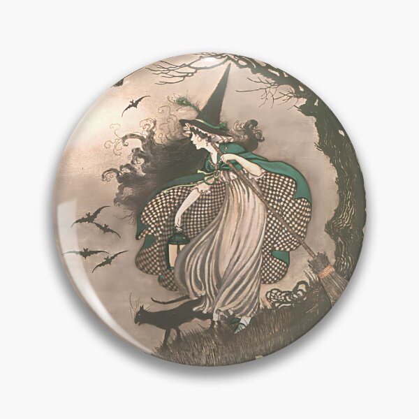 Item preview, Ida Rentoul Outhwaite Witch with Black Cat designed and sold by OddPopnyc.