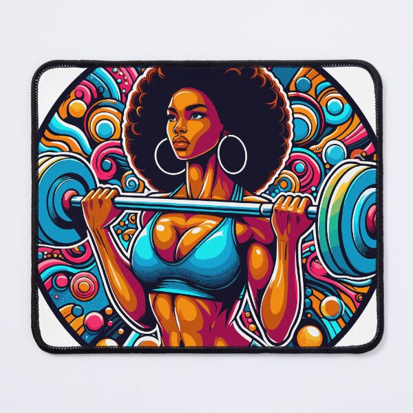 Item preview, Afro woman lifting heavy designed and sold by Gacram.