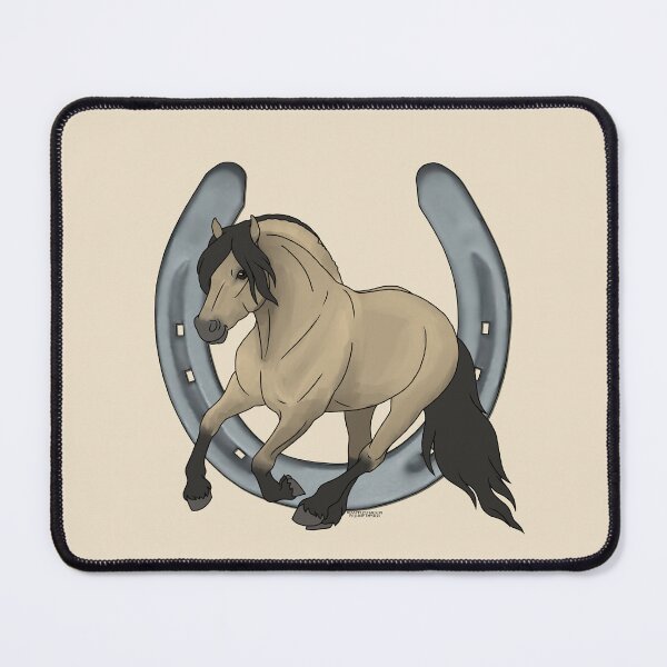 Item preview, Cantering Norwegian Fjord Pony with Horseshoe designed and sold by DappledMoon.