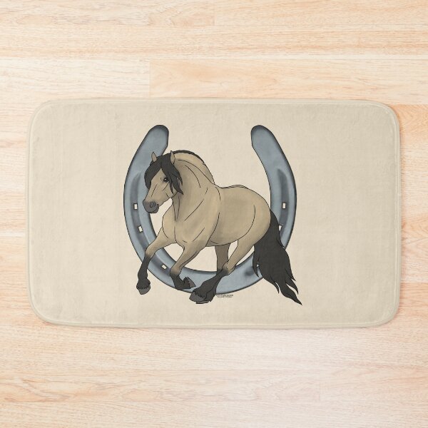 Item preview, Cantering Norwegian Fjord Pony with Horseshoe designed and sold by DappledMoon.