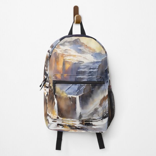 Item preview, Snow mountain with rainbow on waterfall, climber's poetry and dream, watercolor designed and sold by boyangyang.