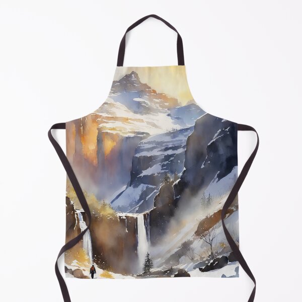 Item preview, Snow mountain with rainbow on waterfall, climber's poetry and dream, watercolor designed and sold by boyangyang.