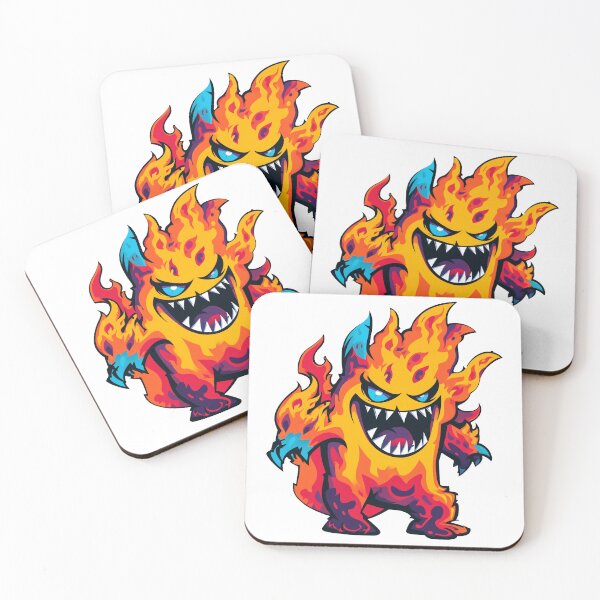 Item preview, A Colorful Fire Monster designed and sold by DoodleDreamShop.