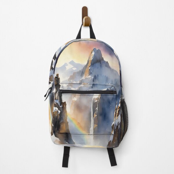 Item preview, Snow mountain with rainbow on waterfall, climber's poetry and dream, watercolor designed and sold by boyangyang.