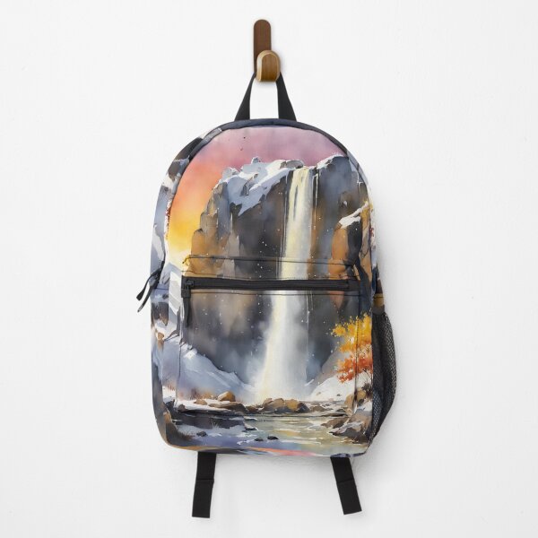 Item preview, Snow mountain with rainbow on waterfall, climber's poetry and dream, watercolor designed and sold by boyangyang.