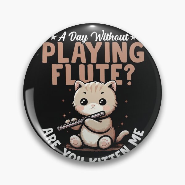 Item preview, Flute & Kittens: 'Are You Kitten Me?' - Whimsical Musician's Delight designed and sold by Pobru.