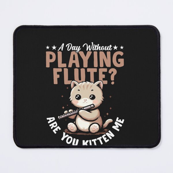 Item preview, Flute & Kittens: 'Are You Kitten Me?' - Whimsical Musician's Delight designed and sold by Pobru.
