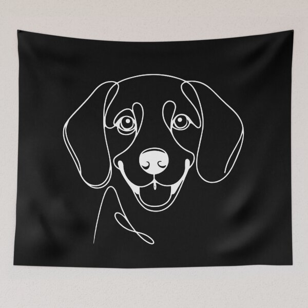 Item preview, Beagle One-Line Drawing White designed and sold by FanCollection.