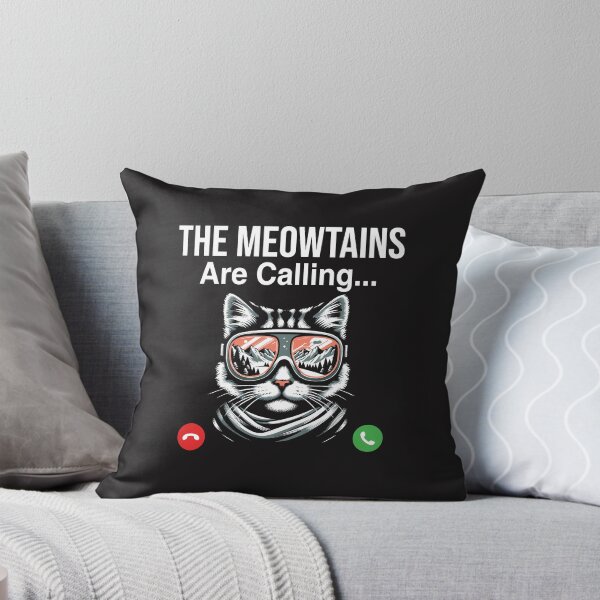 Item preview, The Meowntains are Calling - Purrfect Ski & Cat Lover Design designed and sold by Pobru.