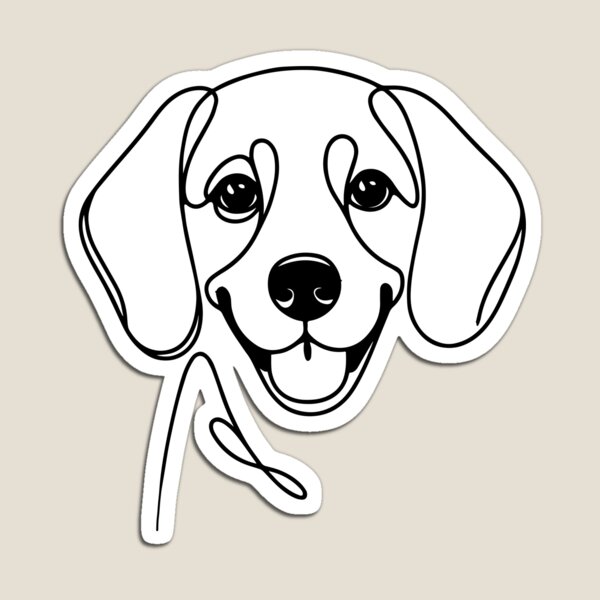 Artikelvorschau, Einzeilige Beagle-Zeichnung entworfen und verkauft von FanCollection.