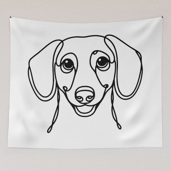 Item preview, Dibujo de una línea de perro salchicha designed and sold by FanCollection.
