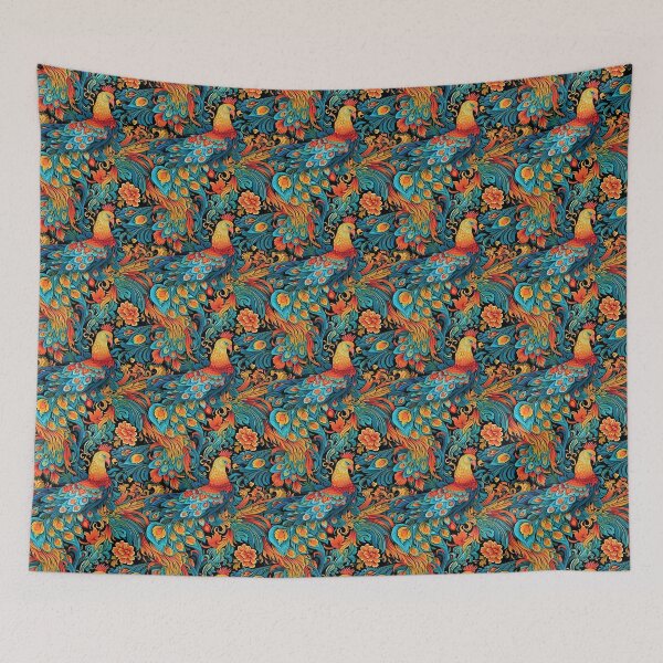 Item preview, A Chinese phoenix with colorful plumage and flaming designed and sold by sample325.