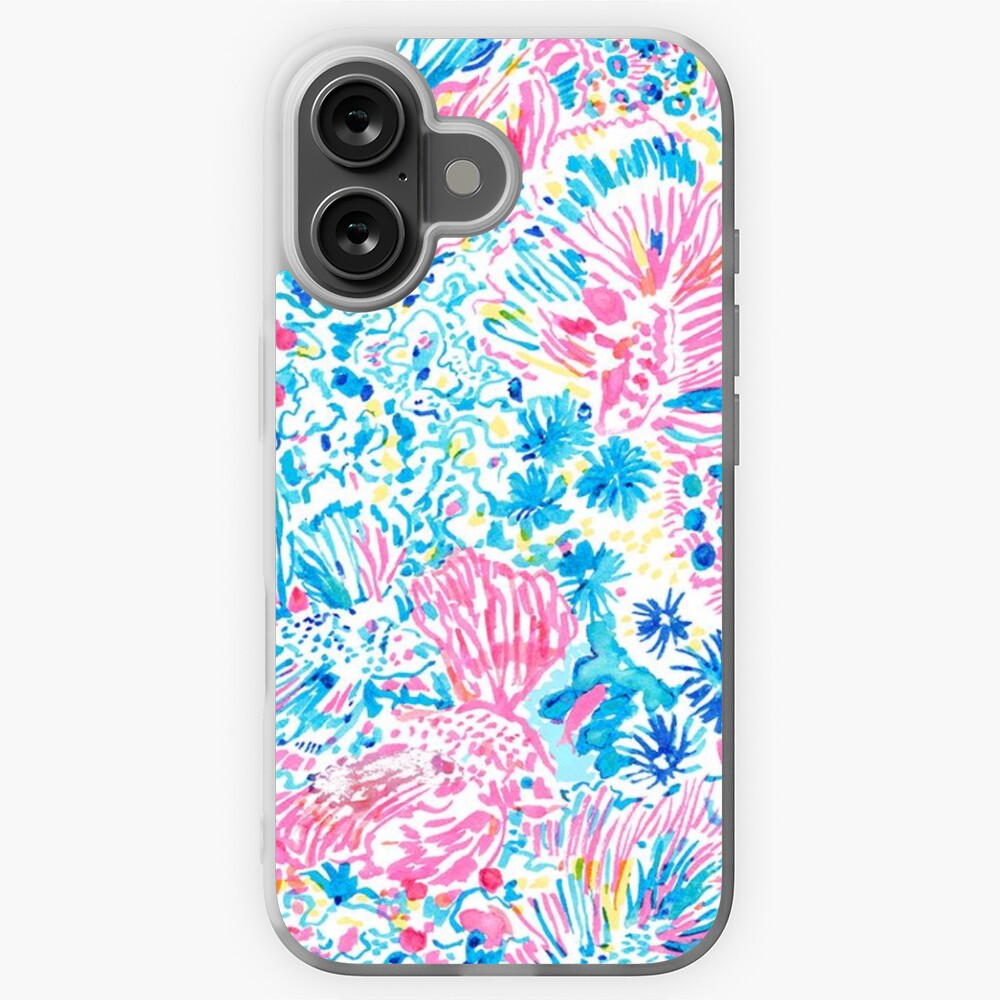 Pink and Blue Fish Design iPhone Case