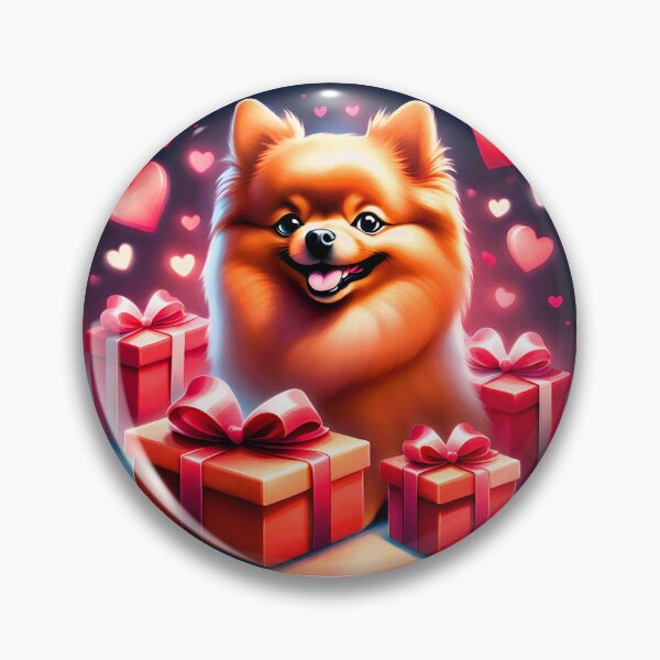 Item preview, Valentine's Day series, Dwarf spitz dog, cute, gifts and hearts, half body designed and sold by janjacbu.