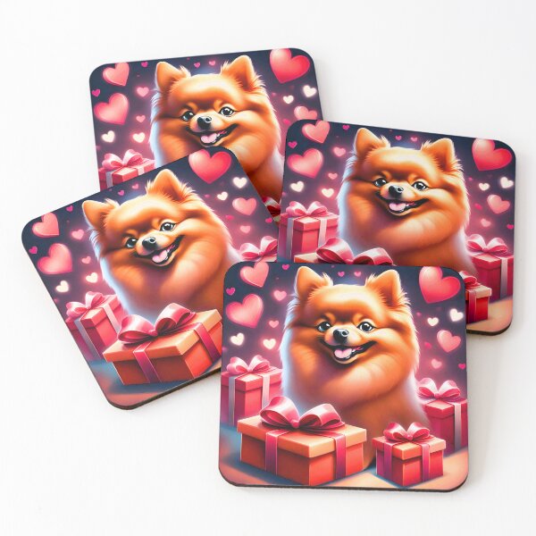 Item preview, Valentine's Day series, Dwarf spitz dog, cute, gifts and hearts, half body designed and sold by janjacbu.