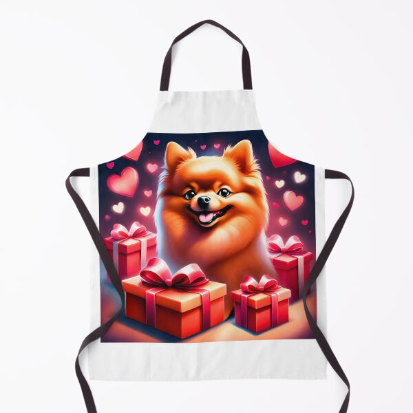 Item preview, Valentine's Day series, Dwarf spitz dog, cute, gifts and hearts, half body designed and sold by janjacbu.