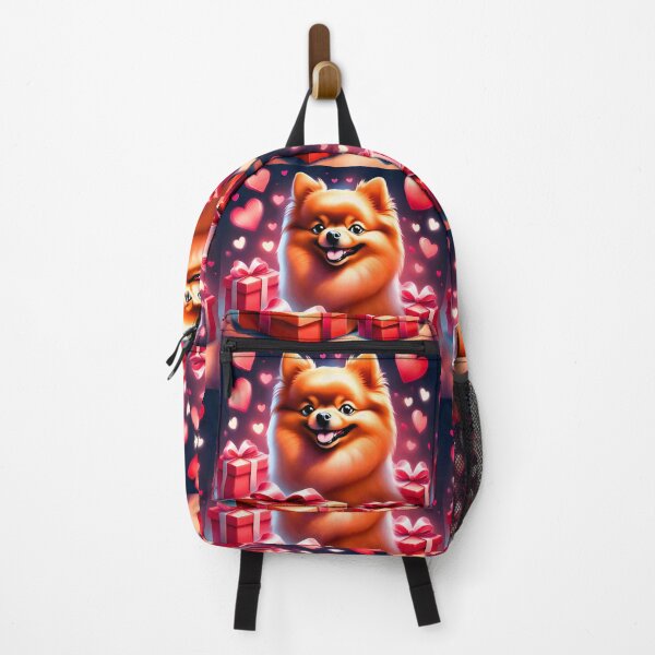 Item preview, Valentine's Day series, Dwarf spitz dog, cute, gifts and hearts, half body designed and sold by janjacbu.