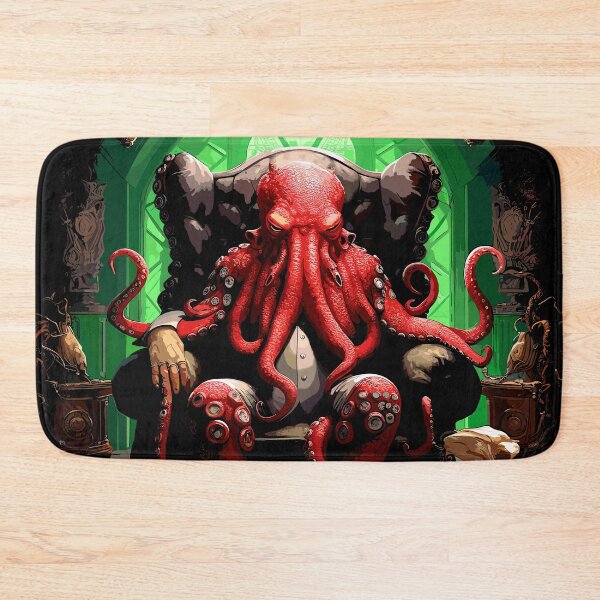Item preview, Vibrant Red Octopus on his throne design  designed and sold by Artbyminga.