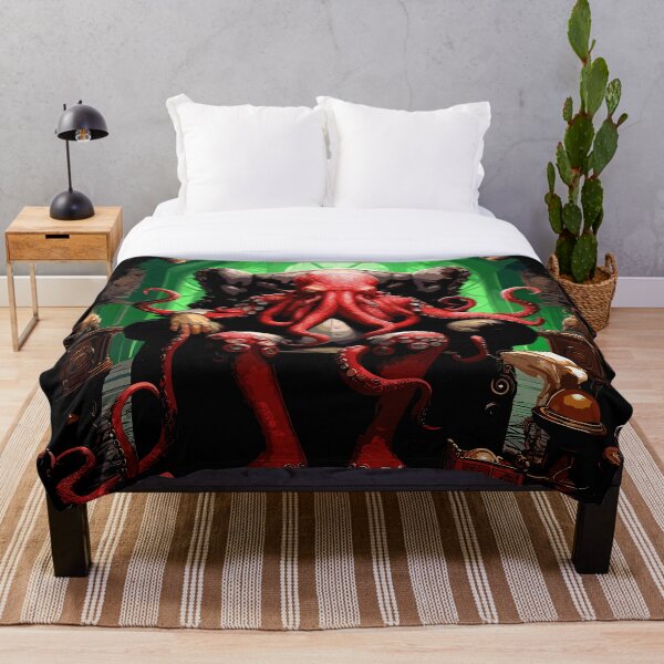 Item preview, Vibrant Red Octopus on his throne design  designed and sold by Artbyminga.
